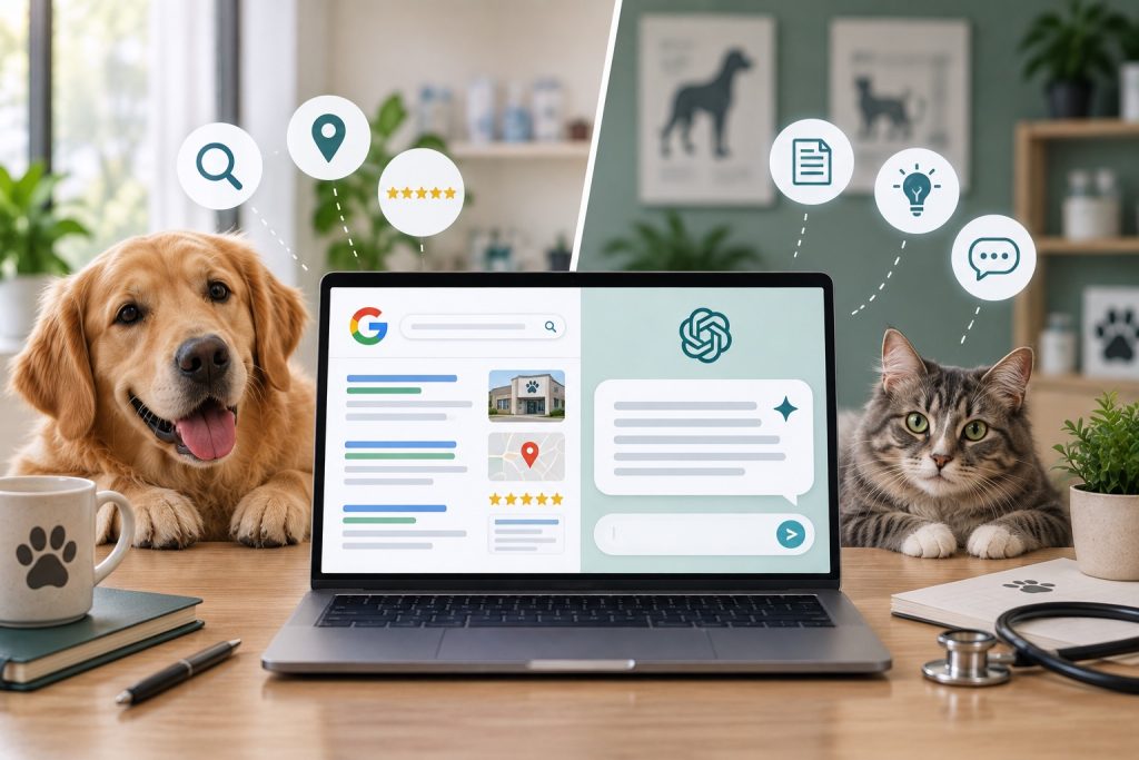 SEO vs AEO for veterinary practices